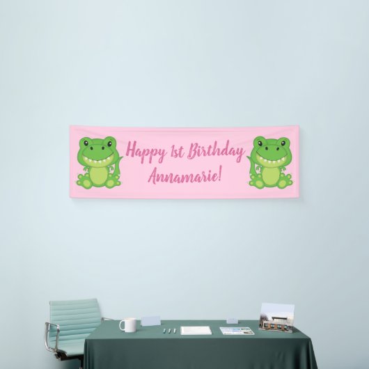 T-Rex Dinosaur Birthday Party Pink Spandoek (Beurs)
