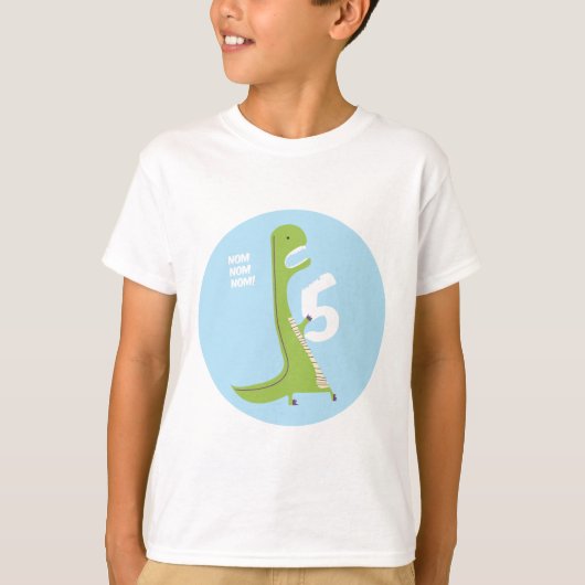 T-Rex Dinosaur Birthday Shirt | 5e verjaardag (Voorkant)