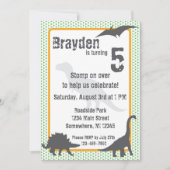 T-Rex Dinosaur Birthday Uitnodiging (Voorkant)