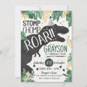 T-Rex Dinosaur Birthday Uitnodiging (Voorkant)