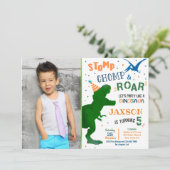 T-Rex Dinosaur Birthday-uitnodigingen Kaart (Staand voorkant)