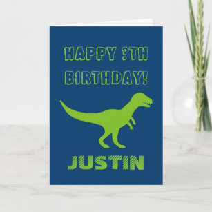 T rex dinosaur Birthday wenskaart voor kinderen Kaart