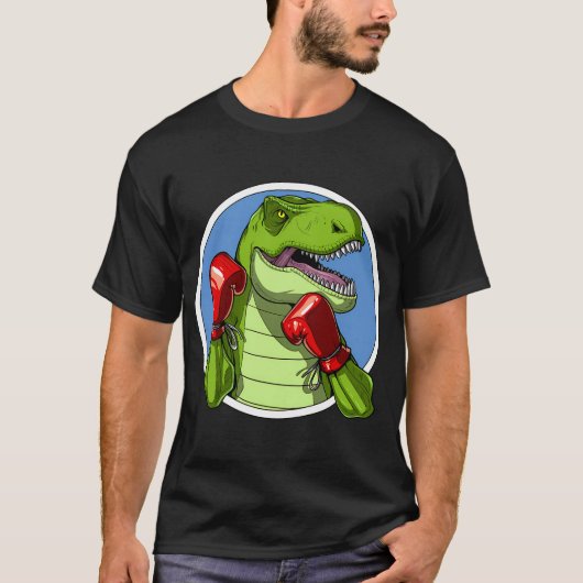 T-Rex Dinosaur Boksen T-shirt (Voorkant)
