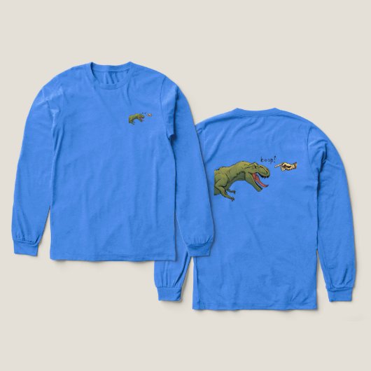 T-Rex Dinosaur Boop Tyrannosaurus Mannen Tri-Blend Shirt (Voorkant /achterkant)