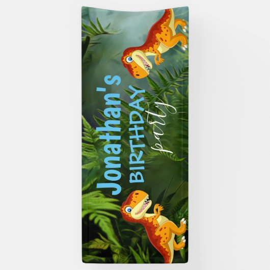 T REX Dinosaur Boy Banner (Verticaal)