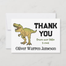 T-REX Dinosaur Boy's Any Age Verjaardag Dank u