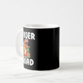 T-rex Dinosaur Burger Squad Hamburger Liefhebbers  Koffiemok (Voorkant links)