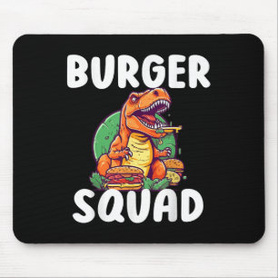 T-rex Dinosaur Burger Squad Hamburger Liefhebbers Muismat