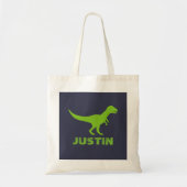 T Rex dinosaur canvas tas gepersonaliseerd voor ki (Voorkant)