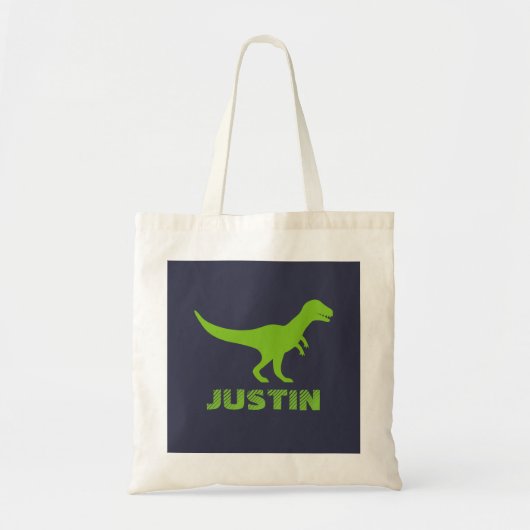 T Rex dinosaur canvas tas gepersonaliseerd voor ki (Voorkant)
