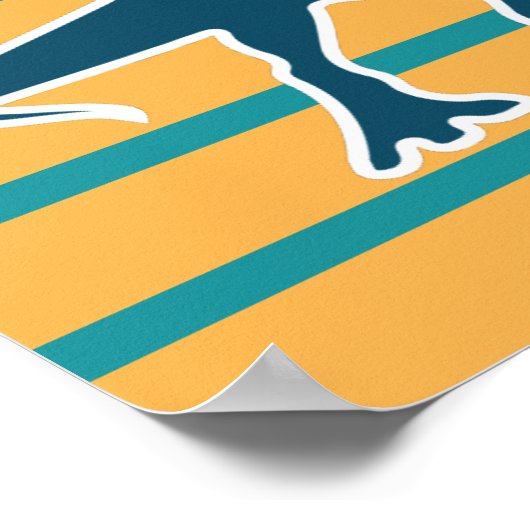 T-rex dinosaur cartoon kleurrijke jongens poster (Hoek)