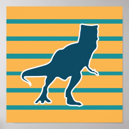 T-rex dinosaur cartoon kleurrijke jongens poster (Voorkant)