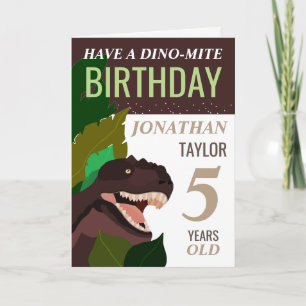 T Rex Dinosaur Children's Birthday Kaart