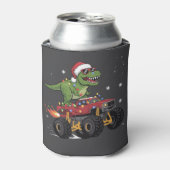 T-Rex Dinosaur Christmas Monster Truck Blikjeskoeler (Blikje Voorkant)