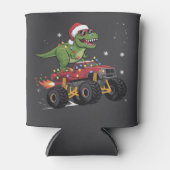 T-Rex Dinosaur Christmas Monster Truck Blikjeskoeler (Voorkant)