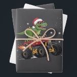 T-Rex Dinosaur Christmas Monster Truck Inpakpapier Vel<br><div class="desc">T-Rex Dinosaur Christmas Monster Truck</div>