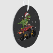 T-Rex Dinosaur Christmas Monster Truck Ornament (voorkant)