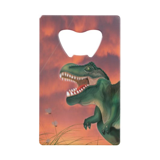 T-Rex Dinosaur Creditkaart Flessenopener (Voorkant)