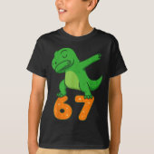 T-rex Dinosaur Dabbing 67 Meme Six Seven Funny  T-shirt (Voorkant)