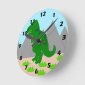 T-Rex Dinosaur Design Ronde Klok (Hoek)