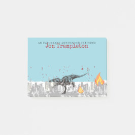 T-Rex dinosaur die de stad aanvalt op maat Post-it® Notes