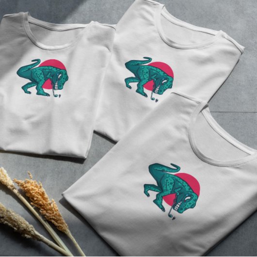 T Rex Dinosaur die Golf speelt T-shirt