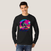 T Rex Dinosaur die sportauto's in Space Tyranno ko T-shirt (Voorkant volledig)