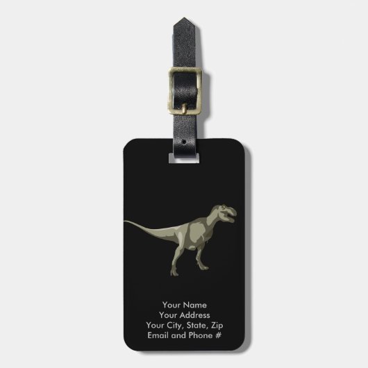 T-rex Dinosaur, Dino Design Bagagelabel (Voorkant verticaal)