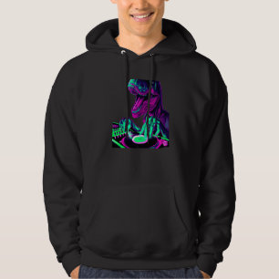 T Rex Dinosaur DJ Record Techno Muziek Tyrannosaur Hoodie