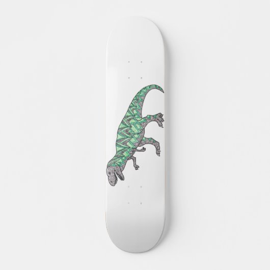 T-Rex Dinosaur Doodle Illustrated Art Skateboard (Voorkant)