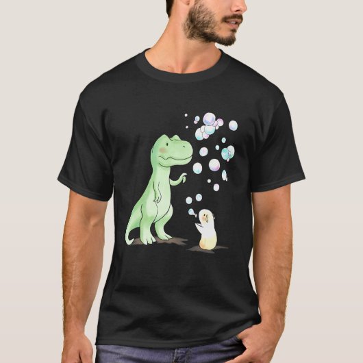 T Rex Dinosaur en Guinee Pig T-shirt (Voorkant)