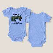 T-Rex Dinosaur Feed Me Baby Outfit One-Piece (Ontwerp Voorkant & Achterkant)