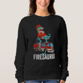 T Rex Dinosaur Firefighter Fireman Firefighting Fi Trui (Voorkant)
