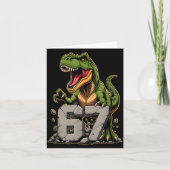 T-rex Dinosaur Funny Six Seven Meme Cool Tyrannosa Kaart (Voorkant)