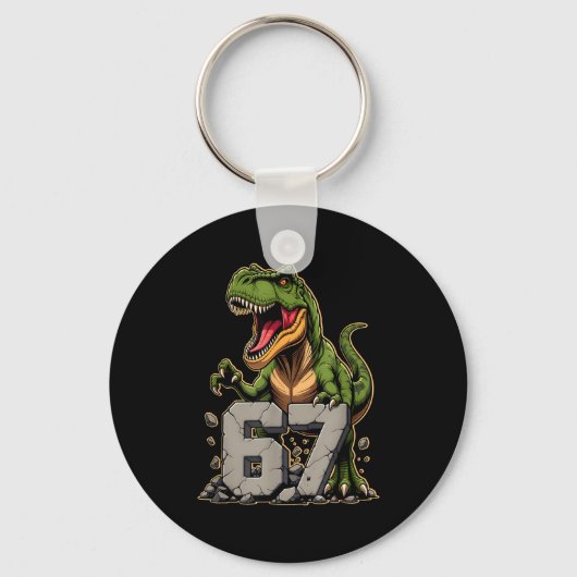 T-rex Dinosaur Funny Six Seven Meme Cool Tyrannosa Sleutelhanger (Voorkant)