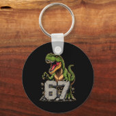T-rex Dinosaur Funny Six Seven Meme Cool Tyrannosa Sleutelhanger (Voorkant)