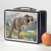 T-Rex Dinosaur Gepersonaliseerde Metalen Lunchbox (In situ)