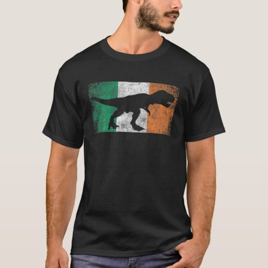 T Rex Dinosaur Gift St. Patrick's Day Irish Flag I T-shirt (Voorkant)