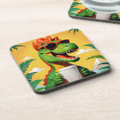 T-Rex Dinosaur Grappig  Bier Onderzetter (Linkerzijde)