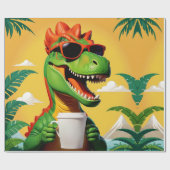T-Rex Dinosaur Grappig Cadeaupapier (Vlak)