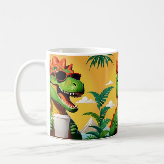 T-Rex Dinosaur Grappig Koffiemok (Links)