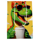 T-Rex Dinosaur Grappig Medium Cadeauzakje (Achterkant)