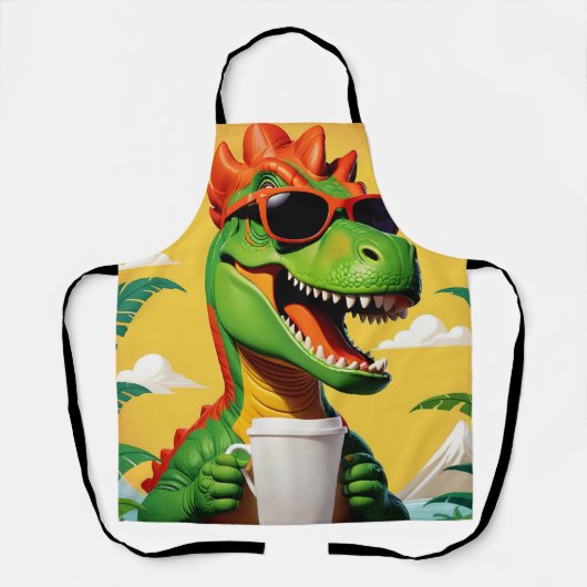T-Rex Dinosaur Grappig  Schort (Voorkant)