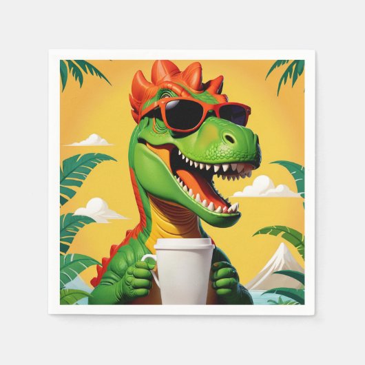 T-Rex Dinosaur Grappig Servet (Voorkant)