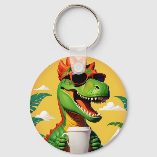 T-Rex Dinosaur Grappig Sleutelhanger (Voorkant)