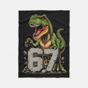 T-rex Dinosaur Grappig Zes Zeven Meme Cool Tyranno Fleece Deken