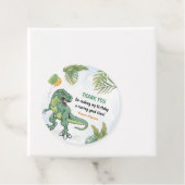 T-Rex Dinosaur Greenery Birthday Dank u Bedankjes Labels (In situ)