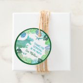 T-Rex Dinosaur Greenery Birthday Dank u Bedankjes Labels (In situ)