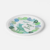 T-Rex Dinosaur Greenery Birthday Papieren Bordje (Gekanteld)