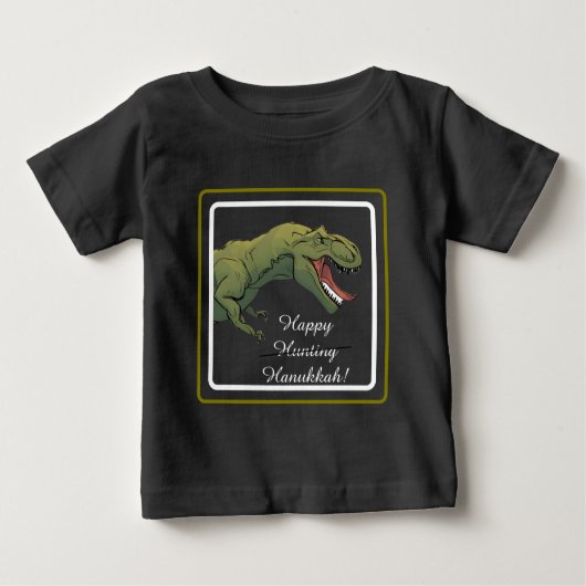 T-Rex Dinosaur Hanukkah Unisex Baby Outfit (Voorkant)